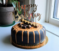 Cake topper "Happy Birthday" Guld - VeGofika Göteborg